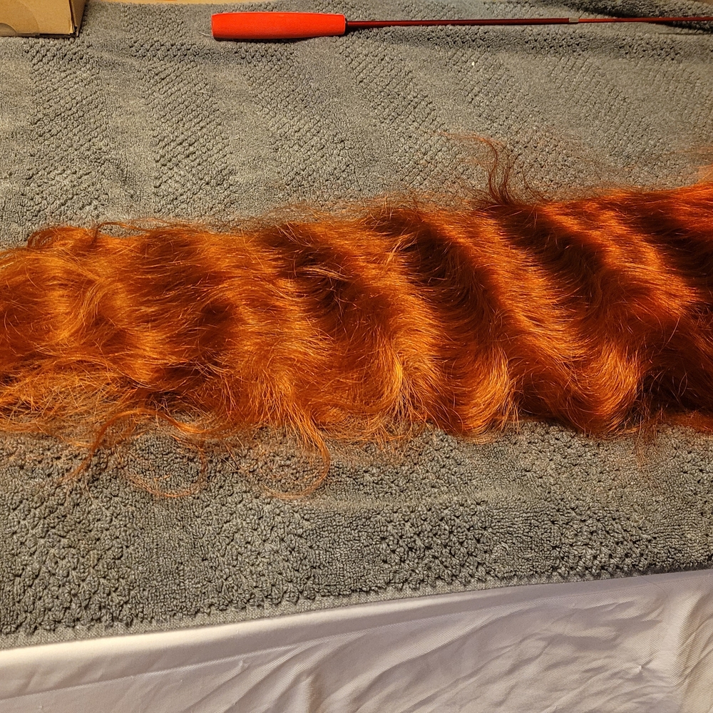 13x4 Ginger Orange Human Hair Wig 34" 250% Density